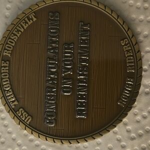 US‎ Navy Challenge Coin 2.5 Inches  USS Roosevelt